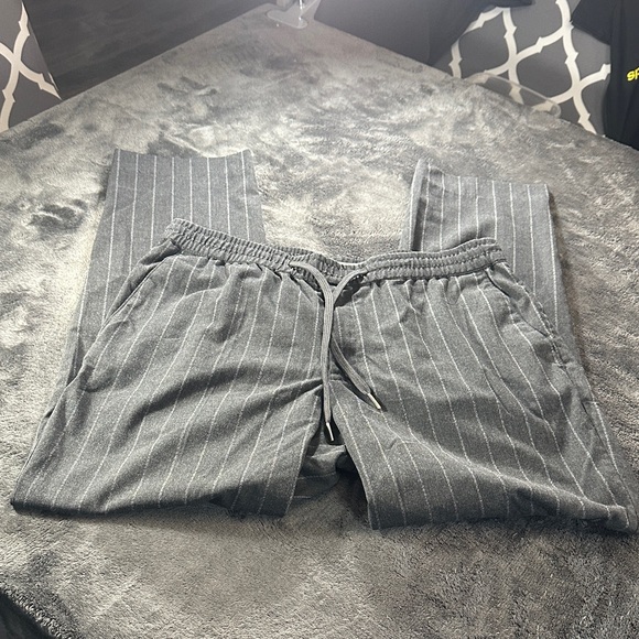 Mango MNG Gray Striped Men's Pants Size 32 - Picture 1 of 9